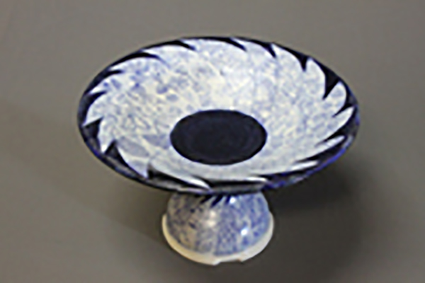 藍小紋高杯鉢